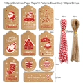 100pcs Christmas Kraft paper gift tags set with festive Santa and snowman patterns - MC5-55 Style / 100 Pieces/Pack