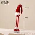 Gnome de Noël rouge lumineux en peluche avec longues jambes et nez éclairé, 80cm - Gnome Debout Très Grand avec Lumière (WZ23-060S)