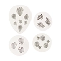 Silicone fruit molds set featuring strawberry grape and pineapple textures for DIY crafts - 4-Piece Set (Grey)