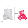 Red geometric bear resin mold set with 7cm size dimensions for DIY candle making - Geometric Faceted Bear