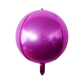 Fuchsia 4D round aluminum foil balloon with metallic finish for party decoration - 18 Inch / Rose Red