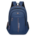 Dark blue student backpack with orange contrast zippers and sport letter printing - 31*46*17cm / Blue