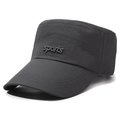Dark gray cadet hat for men with sports embroidery and quick-dry sun protection fabric - Adjustable / Dark Gray