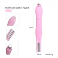Pink dual-ended cat eye nail magnet with heart tip and 13cm handle for manicure art - Detachable Heart Snake Magnet - Pink