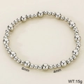 Minimalist silver stainless steel bead bracelet with 4mm and 6mm polished balls - 4mm/6mm Bead Combination / Steel (KB184162-Z)