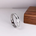 Eternity band ring with square-cut cubic zirconia in a silver-tone channel setting - US 7 / Silver