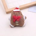 Omino di pan di zenzero in peluche con cappello rosso per decorazioni natalizie - Omino di pan di zenzero con sciarpa semilavorato / Cammello