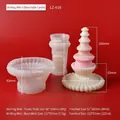 DIY silicone mold set for fountain tower candles with tiered base and spiral textures - Split Combo A