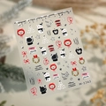 Christmas cat nail stickers M-1243 featuring silver glitter snowman and heart designs - Colorful Silver Cat Snowman Wreath Style (M-1243-彩银)