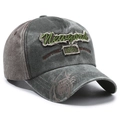 Vintage dark gray and green washed cotton baseball cap with New York 1985 embroidery - Army Green
