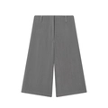 Pantaloncini larghi grigi a vita alta in tessuto sartoriale di alta qualità piatti - XS / Grigio