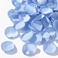 Macro view of silky blue artificial rose petals with soft sheen and neat edges - Blue (11)