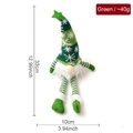 Gnomo di Natale verde luminoso con cappello in maglia a fiocco di neve e gambe lunghe - Gambe Lunghe / Con LED / Verde