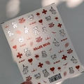 Killer Bear nail stickers featuring zombie bears and glitter hearts style TS-3278 - Zombie Bear Style (TS-3278)