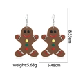 Gingerbread man drop earrings with wavy lines and buttons, height 8.55cm - Acrylic Gingerbread Man