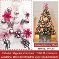 Pink and silver Christmas tree ornament set with 61 DIY pieces for 180cm trees - 1.8m Accessory Kit / Snowflake Deer Pink and White