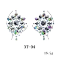 Detailed view of XT-04 rainbow resin chest jewels and body stickers on a white background - XT-04 AB Rainbow Body Sticker