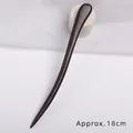 Polished 18cm sandalwood hair stick with elegant curved design in a dark wood finish - Plain Heart