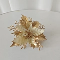 Sparkling gold artificial Christmas flower with double-layer sequins for tree decoration - Three-leaf Onion Cloth / Gold