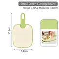 Green antimicrobial small plastic cutting board for fruit and food supplements 30x17cm - Green Small Cutting Board