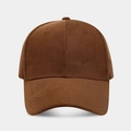 Detailed view of brown twill cotton baseball cap with ventilation holes and stitching - Adjustable / Dark Brown