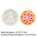 Donut shaped silicone mold for chocolate and fondant with size measurements shown - B280 Donut / Gray