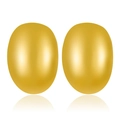 Matte gold oval stainless steel stud earrings in a minimalist luxury style - Solid Gold Matte Oval