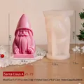 Detail van kerstkabouter siliconen mal voor doe-het-zelf kaarsen met maten en roze voorbeeld - Kerstman A