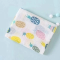 Soft double-layer cotton muslin baby swaddle blanket with colorful pineapple prints - Big Pineapple