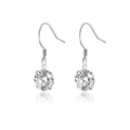Elegant 925 sterling silver drop earrings featuring brilliant round-cut moissanite stones - E13911 Hook Single Stone With GRA Certificate
