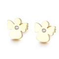 Elegant gold plated angel stud earrings with sparkling cubic zirconia stone center - Gold Color Kneeling Praying Center Zirconia Style (KE71093-Z)