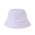 White cotton canvas bucket hat featuring a flat top and reinforced stitched brim - M (56-58cm) / White