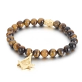 Braunes Tigerauge-Perlenarmband mit goldenem Freimaurer-Kompass- und Winkelmaß-Anhänger - Tigerauge Freimaurer Auge Stil (KB133856-BDJX)