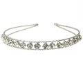 Silver double layer rhinestone headband with elegant sparkling crystals for weddings - Single Row Large Rhinestones - Silver