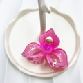 Pink translucent flower hair claw clip with a stylish gradient finish on a white tray - Pink (Hollow Triangle Flower)