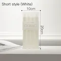Set di 4 candele bianche corte in confezione di plastica trasparente dallo stile minimalista - Bianco - Set di 4 Candele da Cena Diritte da 20 cm