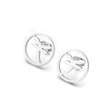Silberne hohle Kreisstecker mit minimalistischem Libellen-Design aus Titanstahl für Damen - Silberner hohler Libellenring (KE56735-K)