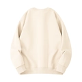 Minimalist cream-colored crewneck sweatshirt with dropped shoulders and ribbed cuffs - Light Beige