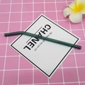 Translucent dark grey-green bent glass straw made of heat-resistant borosilicate glass - 8*200mm / Dark Green Bent
