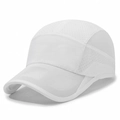 White breathable mesh baseball cap with quick-dry fabric for outdoor sports and sun protection - Adjustable / White