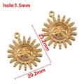 Golden sun face pendant charm in stainless steel for DIY jewelry making 20mm x 23mm - 23x20mm Gold