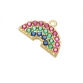 Ciondolo arcobaleno creativo con strass colorati su montatura dorata - Anguria in Zircone Colorato / Oro
