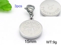 Colgante del zodiaco Tauro de acero inoxidable plateado, set de 3 piezas redondas 15mm - Tauro / Color Acero