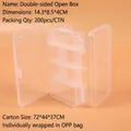 Transparent double-sided 6-compartment plastic storage box measuring 14.3x8.5x4cm - Double Sided 10-Compartment (14.3x8.5x4cm)