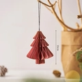 Ciondolo albero di Natale in carta origami rosa con glitter dorati altezza 10cm - Albero di Natale Origami Rosa Rosso
