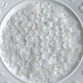 Translucent matte white resin flower beads with gold foil accents for DIY jewelry making - Matte White