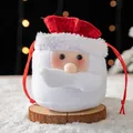 Sachet de bonbons Père Noël en feutre blanc avec cordon rouge, taille 14,5x15 cm - AFLD4-2 Père Noël Blanc 14.5x15cm