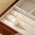 Elegant S925 silver necklace featuring a large cream pearl pendant on a subtle silver chain - 12mm / White Gold