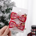 Fermagli natalizi con fiocchi a quadri rossi e adorabili decorazioni a renna - Set Fiocchi a Quadri Rossi con Renna