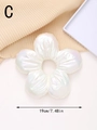 Detalle de un coletero floral blanco iridiscente grande de 19 cm de diámetro aproximado - Blanco AB